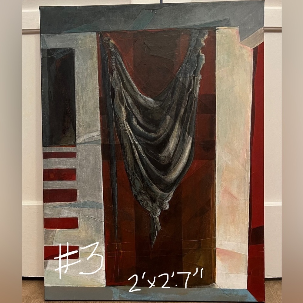 3 Acrylic On Canvas Paintings Wall Art By The Late Artist Marilyn Schmidt - Picture 2 of 3